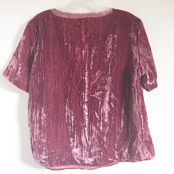Splendid NWT Crop Velvet Top Pink sz L - Picture 6 of 6